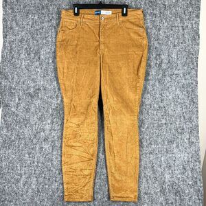 Old Navy Pants Womens 14 Tan Corduroy High-Waisted Rockstar Super-Skinny Stretch